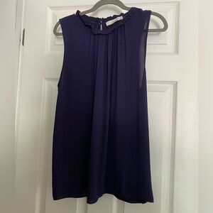NWOT LOFT Elegant Navy Sleeveless Top Large